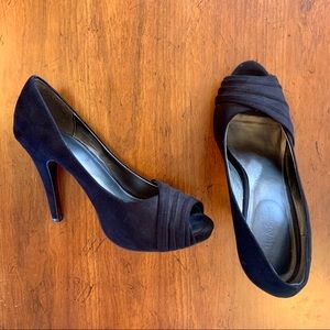 Kelly & Katie Black Open Toe Heels